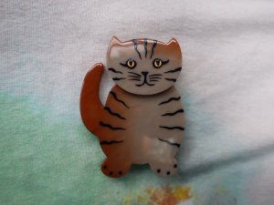 パヴォーヌ 猫のブローチ-