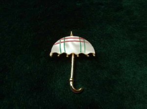 ヴィンテージ　光沢のある傘のブローチ（S6246)