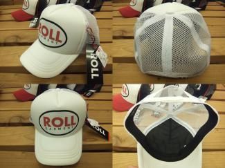 ROLL] 22-72-190-A メッシュキャップ：白×白 ～”BELL”ロゴの