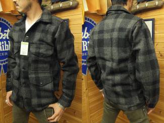 フィルソン　マッキーノウールクルーザー　ジャケット　サイズ40ブラック×グレー シャツ オンライン卸売販売