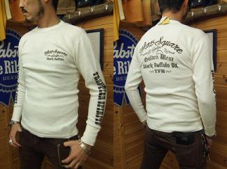 【フラットヘッド】　THL-83W サーマル生地の長袖Tシャツ：白　～のびのび＆丈夫な生地がイイ!!～ - RIOBRAVO ～trading  post～