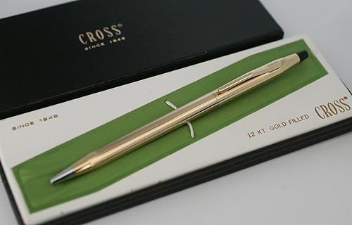 貴重 Cross クロス センチュリー ゴールド10金張りボールペン 回転式 元箱付 パーカー Parker 等 アンティーク万年筆 アンティーク文具 販売 商芸文具