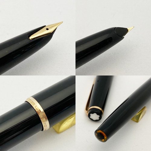 ☆貴重！1960年代/ＭＯＮＴＢＬＡＮＣ/モンブランNO.32！ 黒軸 万年筆！ニブEF（極細字）14金　ピストン式☆ - パーカー PARKER 等  アンティーク万年筆 アンティーク文具 販売 商芸文具