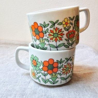 レトロフラワー マグカップ 昭和ヴィンテージ - ミトン WEB SHOP