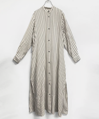 SALT PLUS 2024SS Linen Stripe Dress ベージュ