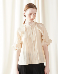 ڴָ10OFFMARILYN MOON sheer raffle pin tuck blouse