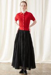 30OFFMARILYN MOON tuck technique sheer cotton skirt
