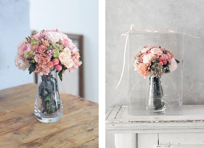 プリザーブドフラワー｜テーブルブーケ｜ピンク｜色褪せることのない