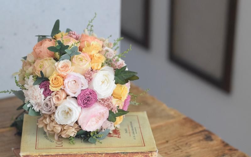 プリザーブドフラワー｜ブーケアレンジ｜レモンイエロー｜色褪せること