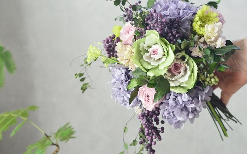 プリザーブドフラワーブーケ　葉牡丹