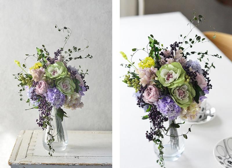 プリザーブドフラワーブーケ　葉牡丹