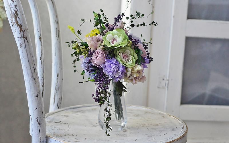 プリザーブドフラワーブーケ　葉牡丹