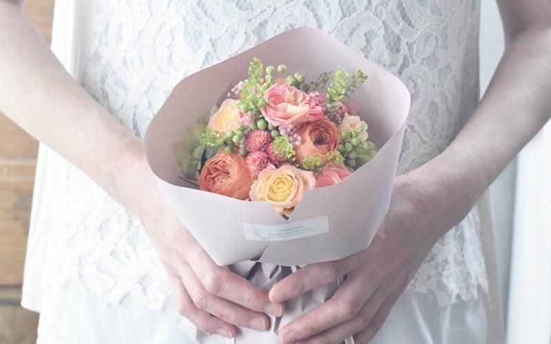 プリザーブドフラワー｜ブーケアレンジ｜オレンジ｜色褪せることのない