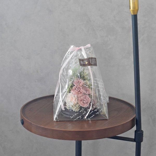 ガラスドームピンクローズ｜プリザーブドフラワー｜色褪せること