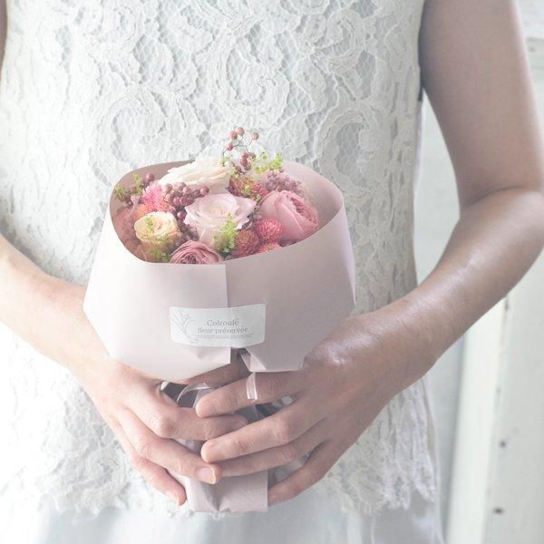 プリザーブドフラワー｜ブーケアレンジ｜ピンク｜色褪せることのない