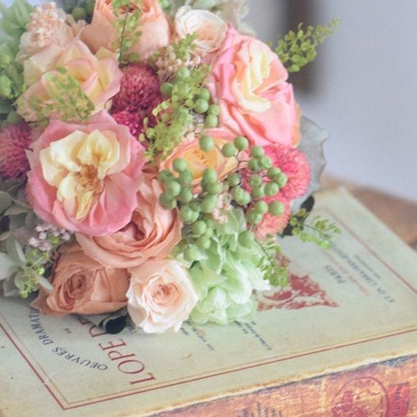 プリザーブドフラワー｜ブーケアレンジ｜オレンジ｜色褪せることのない