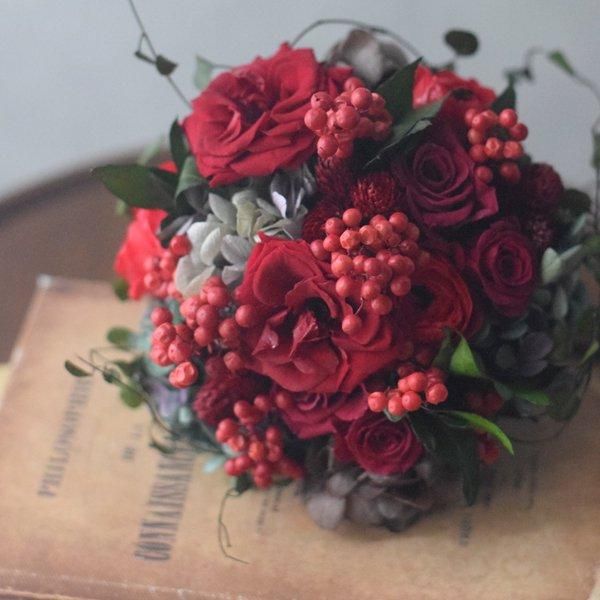 プリザーブドフラワー｜プロポーズブーケ｜赤バラ｜色褪せることのない
