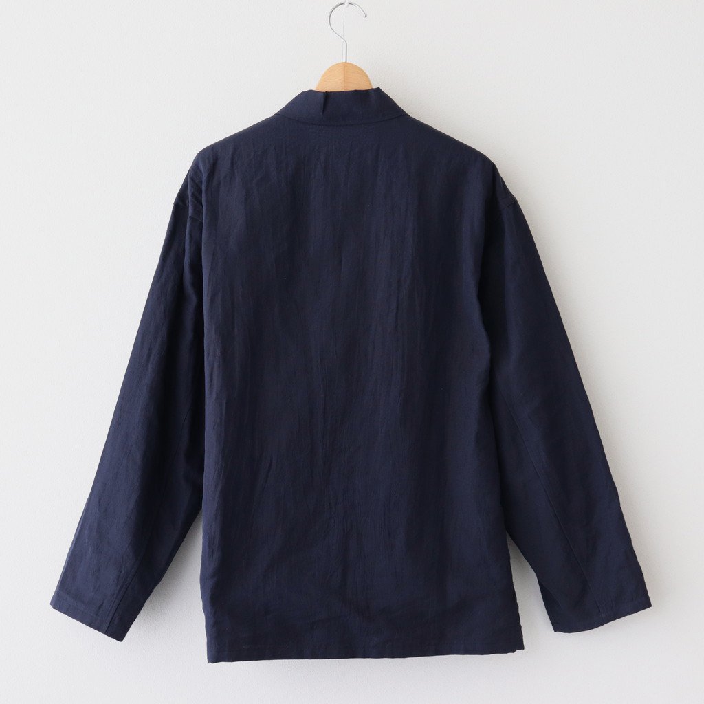 Phlannel | フランネル COTTON LINEN VOILE PAJAMA SHIRT JACKET #NAVY