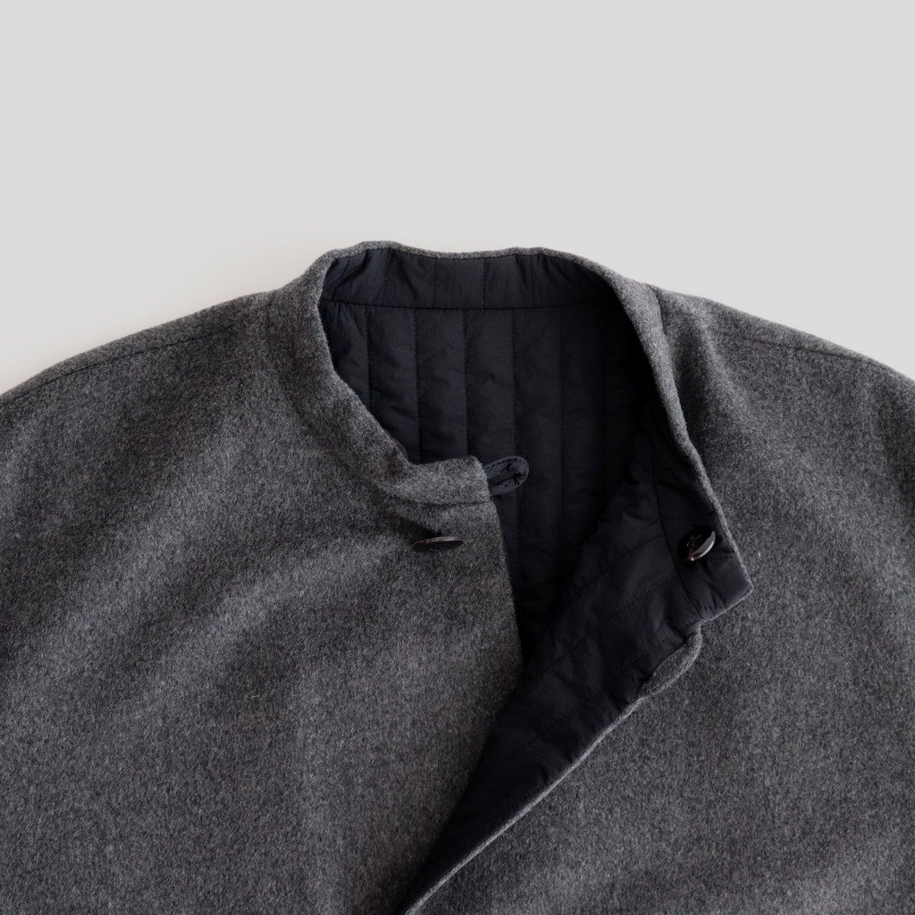 KIJI | キジ WOOL-QUILTING REVERSIBLE COAT #GRAY/BLACK [KIJI63]