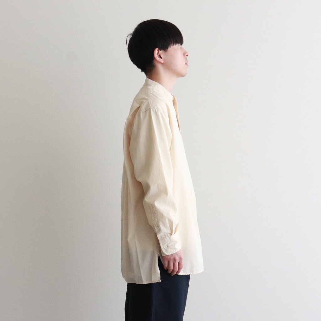 Ets.MATERIAUX / BAND COLLAR SHIRT OFF WHITE
