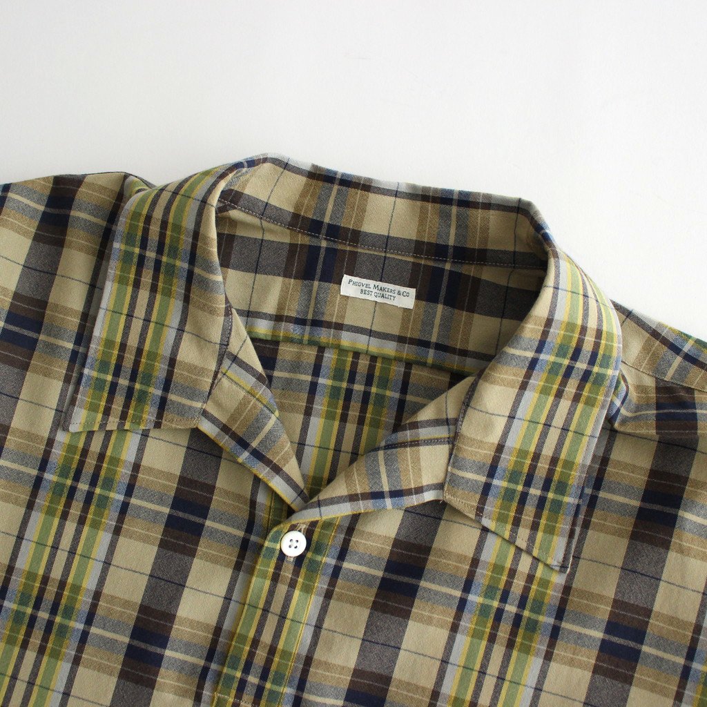 PHIGVEL MAKERS & Co. | フィグベル MADRAS RESORT SHIRT #BEIGE/NAVY