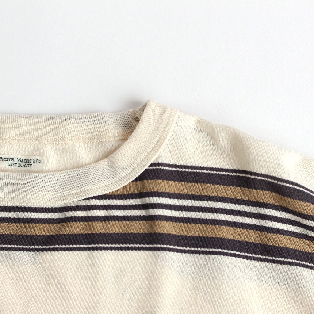 PHIGVEL MAKERS Co. BORDER LS TOP - Tシャツ