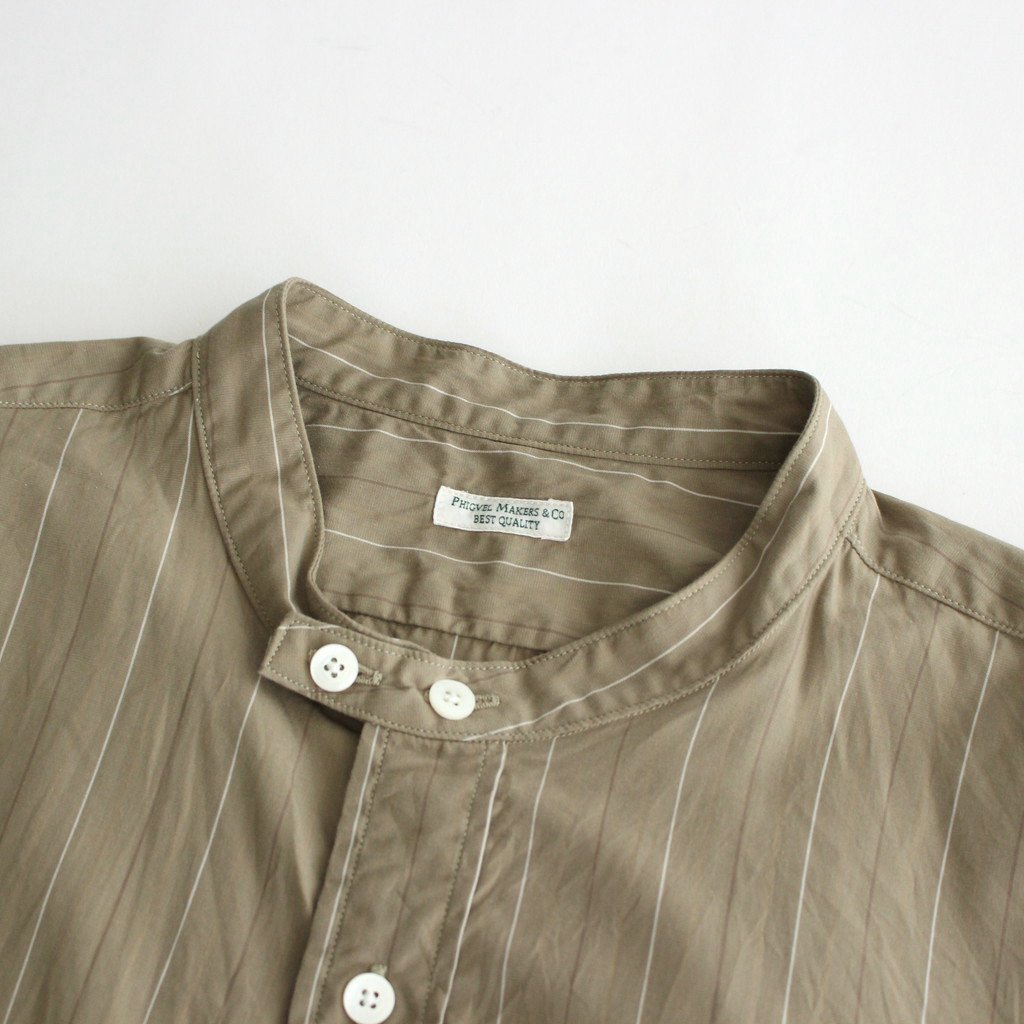 PHIGVEL MAKERS & Co. / BAND COLLAR DRESS SHIRT K.BEIGE ST.