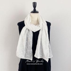 Cp 909 ホワイト 刺繍 軽い レース ショール ストール ハンドメイド ハンドメイドのお店 ママズハンズ Cp 909 ホワイト 刺繍 軽い レース ショール ストール ハンドメイド ハンドメイドのお店 ママズハンズ