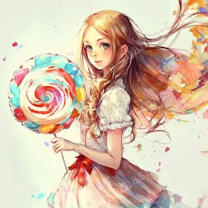 (ds-9) キャンディーガール candy girl のイラスト アート（デジタルコンテンツ ダウンロード販売）