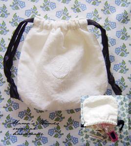 Pc 1238 型紙 説明書 White リネン イニシャル 巾着袋 作り方 ハンドメイドのお店 ママズハンズ