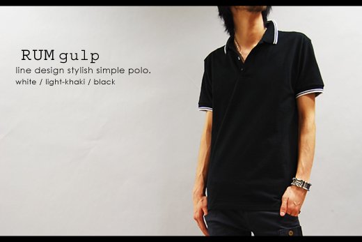 【RUM gulp】ラインデザイン・シンプル鹿の子ポロシャツ