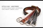 【Stylish Leather】Ｗラインステッチデザイン・シンプルレザーベルト