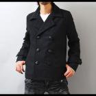【都会的なシンプルで洗練されたスタイリッシュPコート】ウールメルトン・ショートPコート