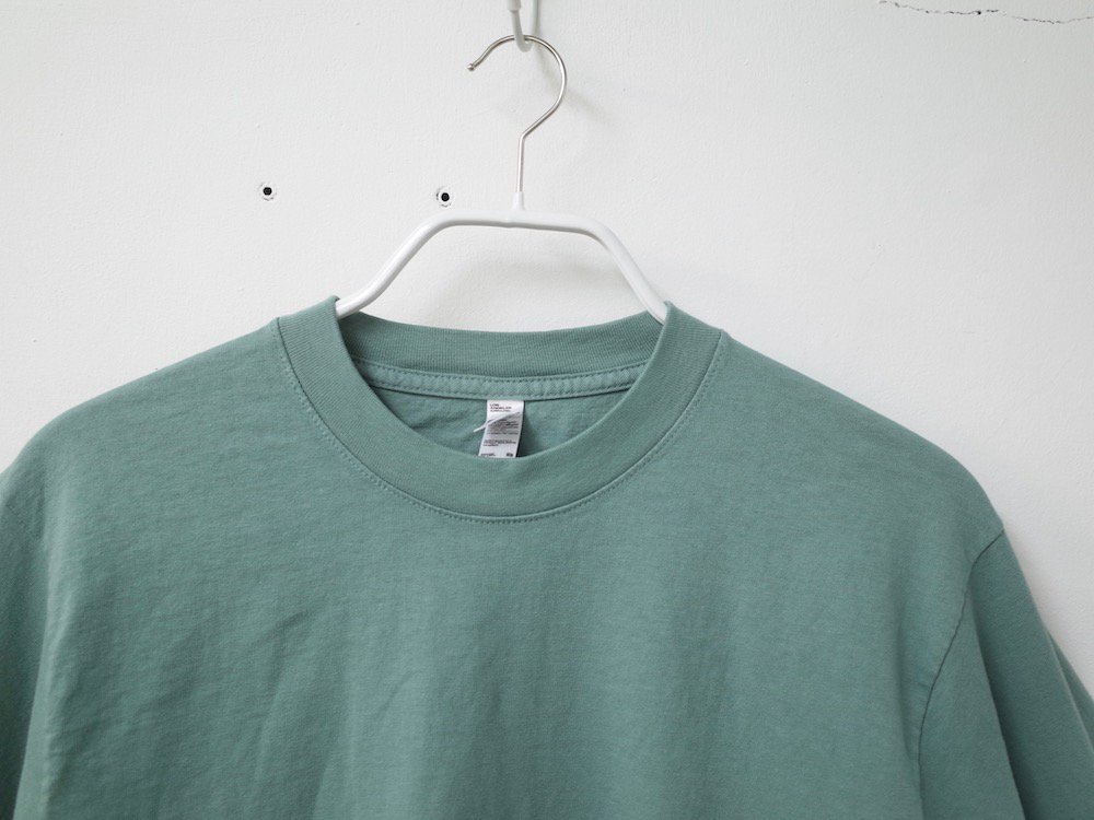 LOS ANGELES APPAREL  ガーメントダイ 6.5オンス  L/S Tシャツ　USA製 a.green