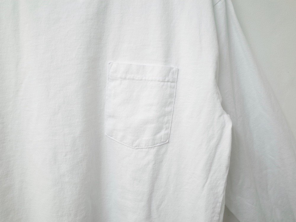 LOS ANGELES APPAREL  ガーメントダイ 6.5オンス  L/S ポケットTシャツ　USA製 white