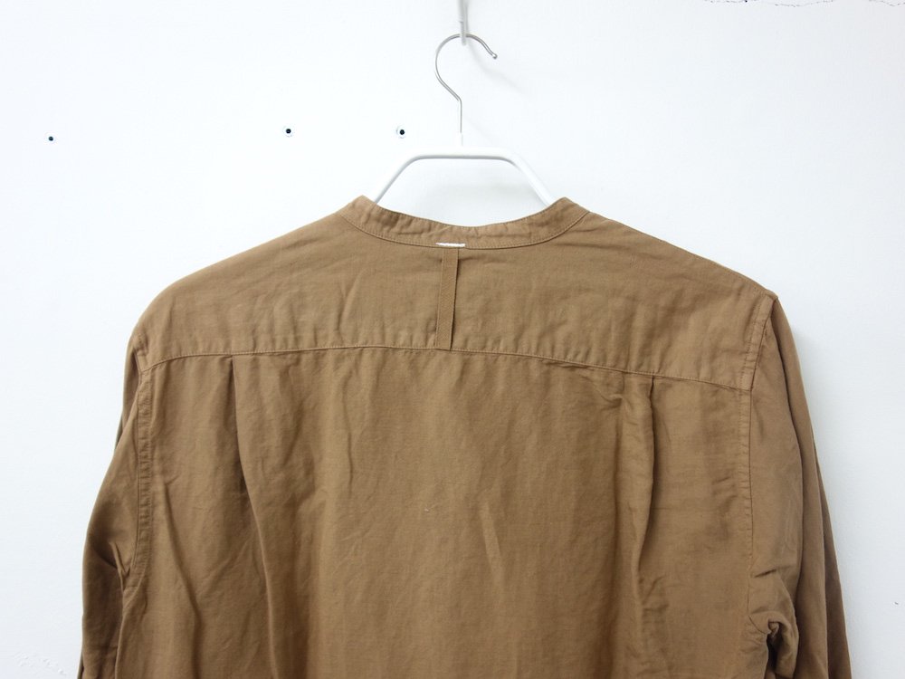 ★日本製 MARGARET HOWELL ストライプ スタンドカラー シャツ約63cm袖丈