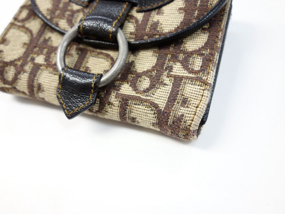 Vintage Christian Dior　ディオール　トロッター柄 二つ折り財布 イタリア製 USED