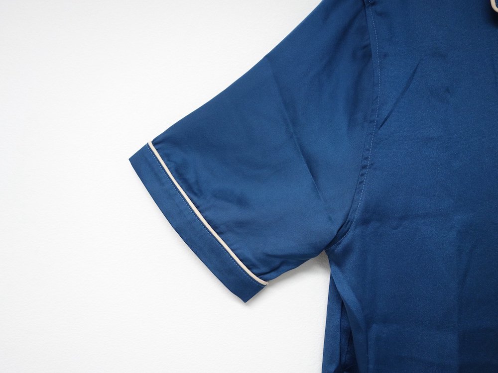 UO　パイピング サテン ツイルシャツ n.blue - SOTA JAPAN ONLINE SHOP