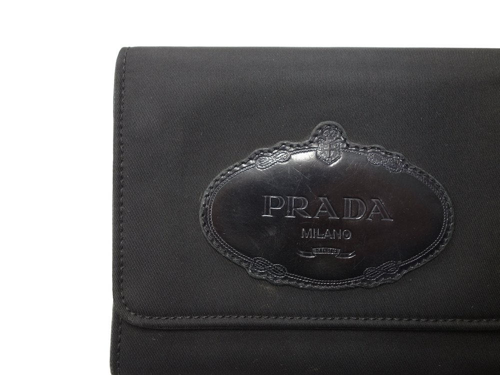 PRADA プラダ  ロゴ 三つ折り財布 イタリア製 USED