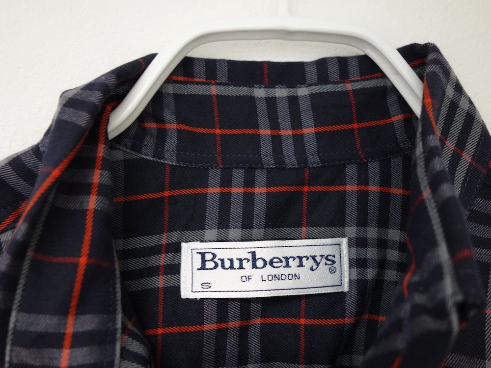 Vintage BURBERRYS バーバリー クラシックチェックワンポイント　シャツ 英国製 USED