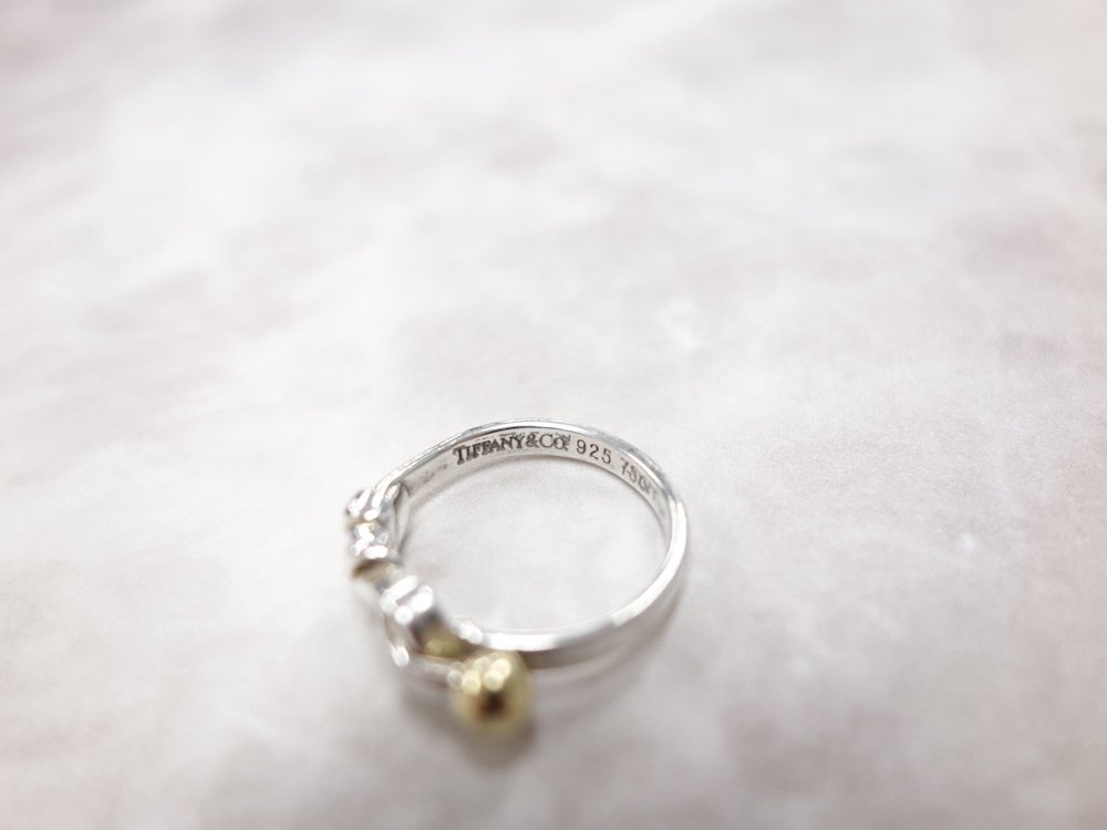 Tiffany & Co  ティファニー  フック&アイリング　指輪 silver925  18K 750 9号 USED