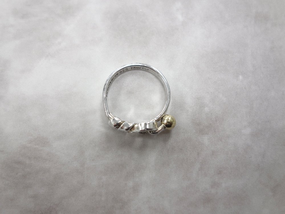 Tiffany & Co  ティファニー  フック&アイリング　指輪 silver925  18K 750 9号 USED