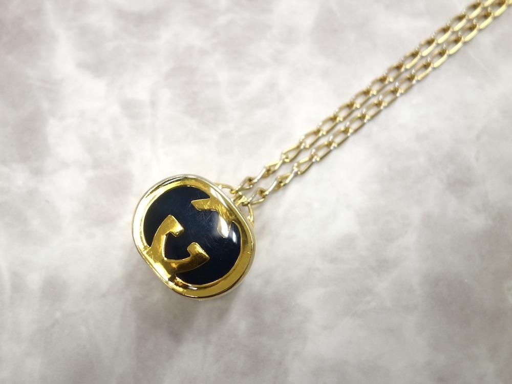 OLD GUCCI オールド グッチ ロゴ ピルケース ネックレス