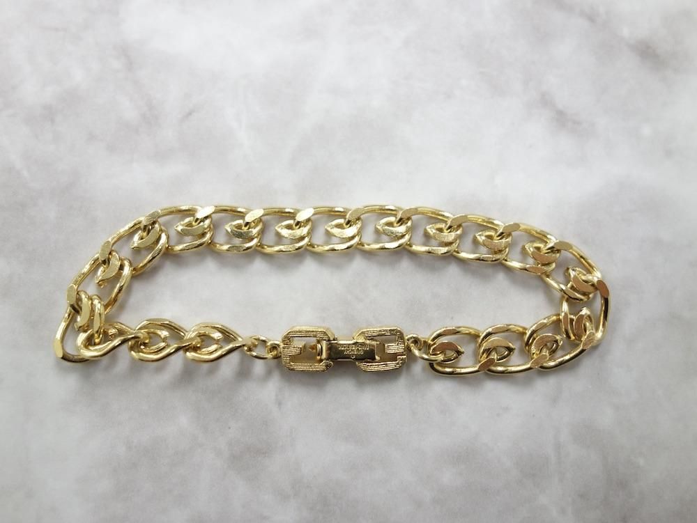 Vintage GIVENCHY ジバンシィ Gロゴ チェーンブレスレット USED