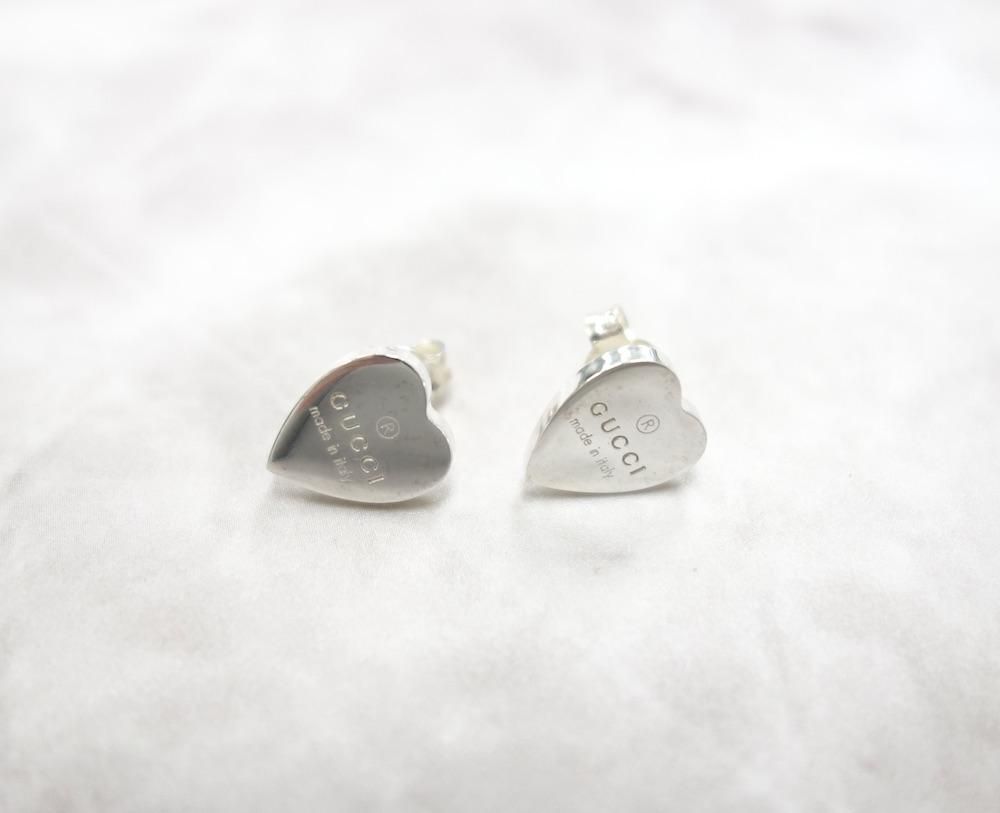 GUCCI グッチ ハートロゴピアス silver925 イタリア製 USED
