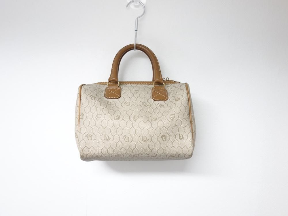 Christian Dior ミニボストンバッグ ハニカム柄 PVC×レザー