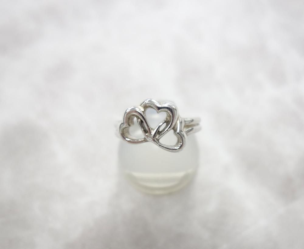 美品 ティファニー 925 トリプルハート リング 指輪 シルバー レディース Tiffany & Co ティファニー トリプルハート リング 指輪