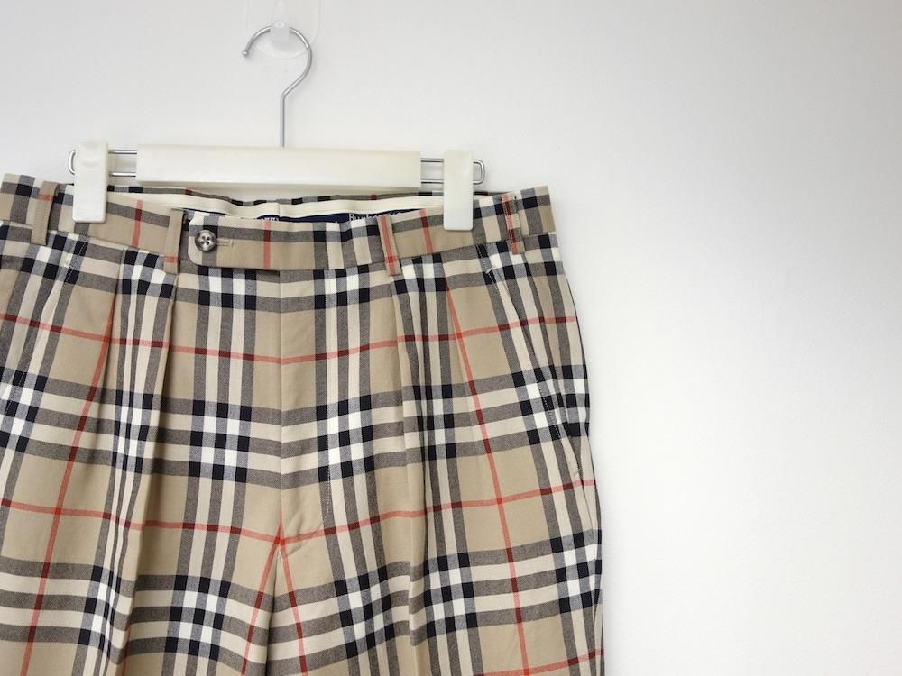 BURBERRYバーバリー ノヴァチェック ヴィンテージ スラックス パンツ BURBERRY - バーバリーズ 80s 90s ヴィンテージ ウー チェック柄