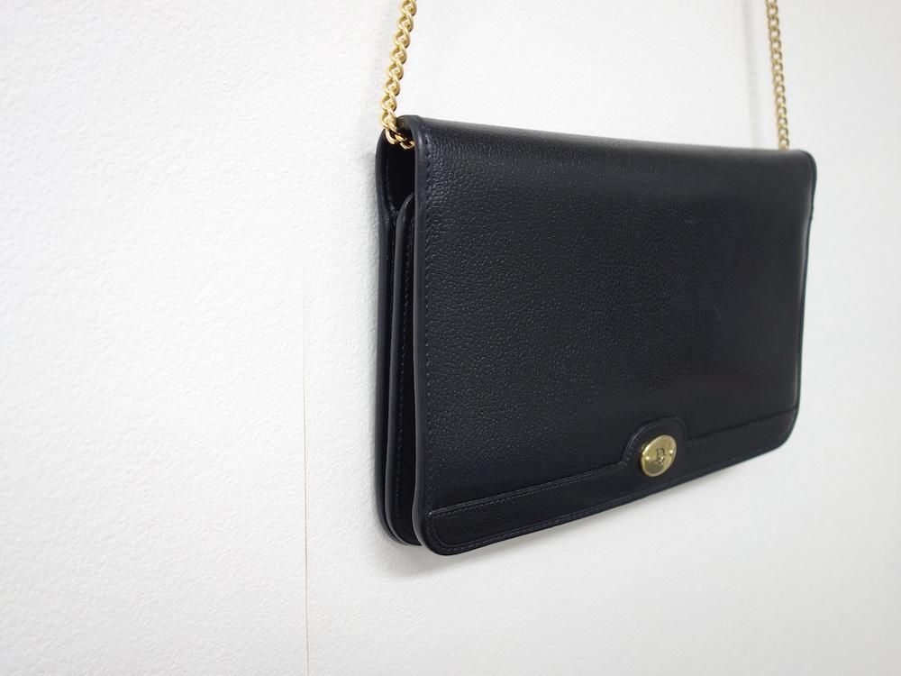 Christian Dior ヴィンテージ　レザーミニショルダーバッグ　ブラック Vintage Christian Dior ディオール ミニショルダーバッグ フランス製