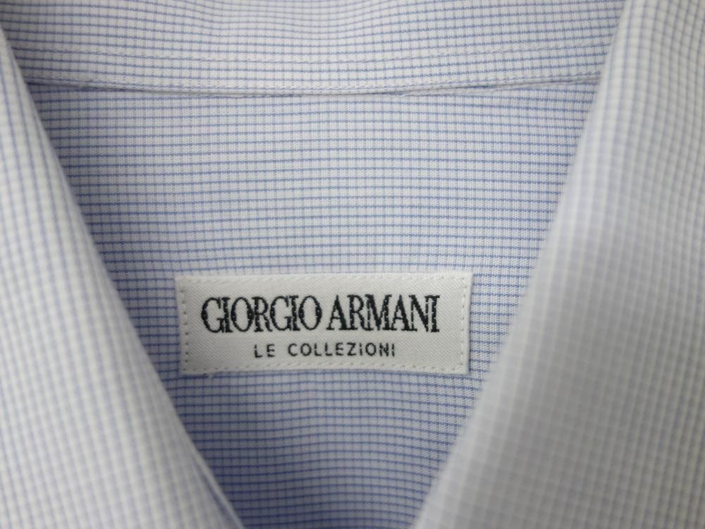GIORGIO ARMANI アルマーニ 格子柄 シャツ イタリア製 USED